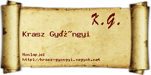 Krasz Gyöngyi névjegykártya