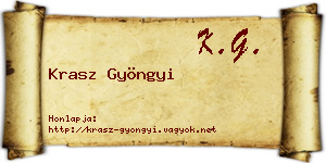 Krasz Gyöngyi névjegykártya
